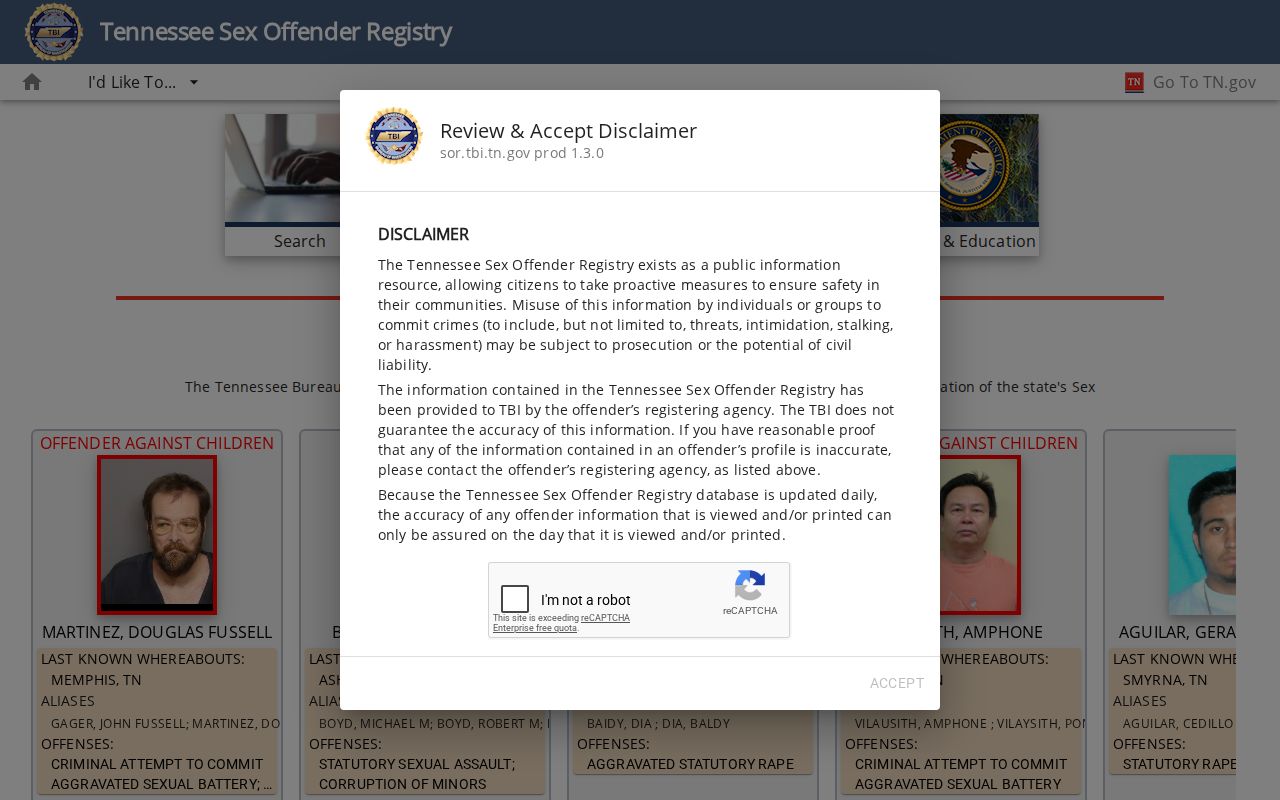 Washington County sex offender registry search